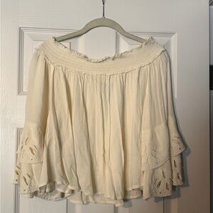 Shyanne Cream Off-Shoulder Boho Blouse